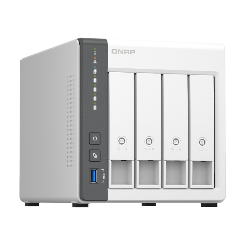 Система зберігання даних QNAP TS-433-4G з 4 відсіками для дисків, 4 ГБ DDR4, настільне виконання
