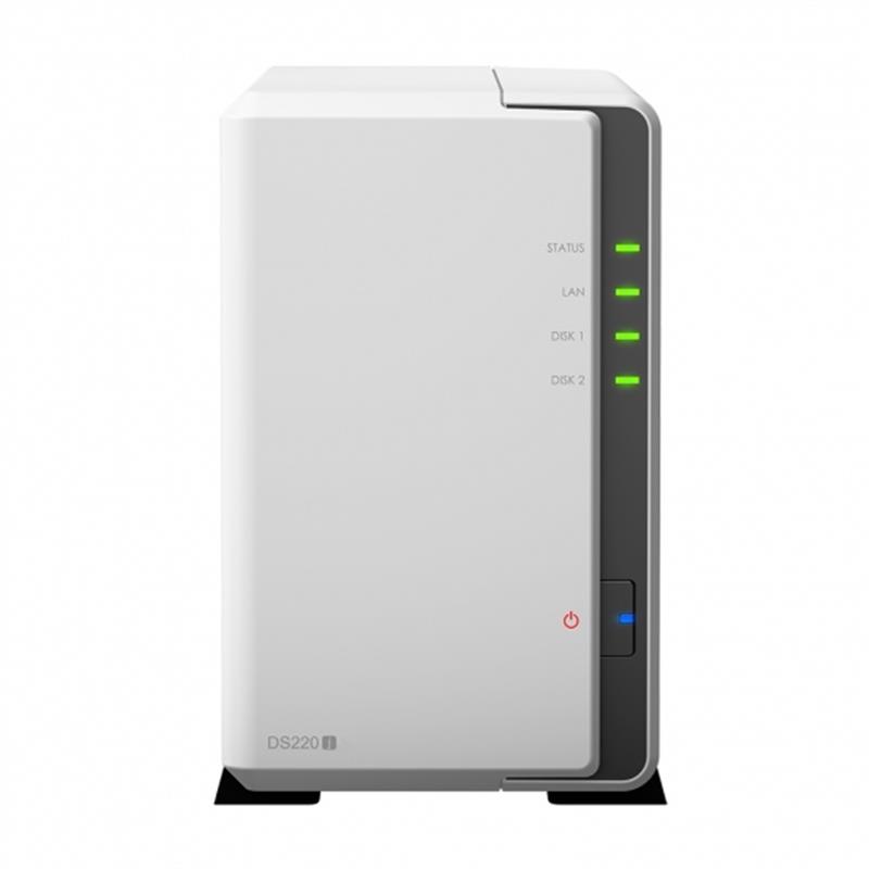 Купити Система зберігання даних SYNOLOGY DS220J з 2 відсіками для дисків, 512MB RAM, настільне виконання. Системи безпеки для дому та офісу. Магазин RG-Group. Системи відеонагляду та охоронні сигналізації. Продаж та послуги встановлення