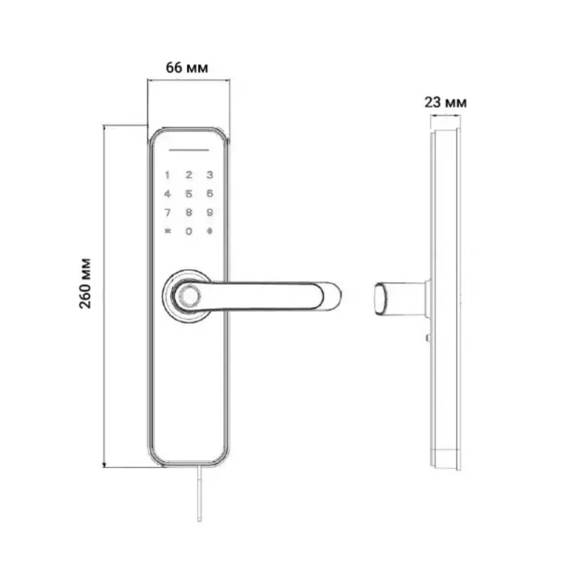 Розумний дверний біометричний замок SEVEN LOCK SL-7740BF grey (врізна частина 5050)