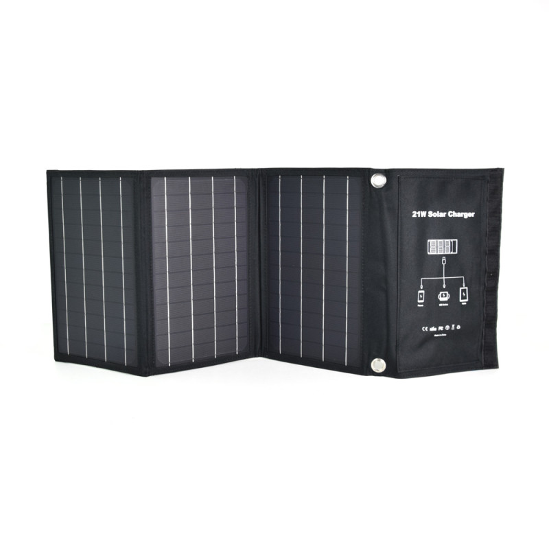 Комплект: сонячна панель 21W Solar Charge, повербанк FEB-292B 20 Вт + 22.5 Вт, кабель REMAX RC-068W