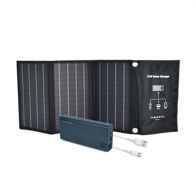 Купити Комплект: сонячна панель 21W Solar Charge, повербанк FEB-292B 20 Вт + 22.5 Вт, кабель REMAX RC-068W. Системи безпеки для дому та офісу. Магазин RG-Group. Системи відеонагляду та охоронні сигналізації. Продаж та послуги встановлення