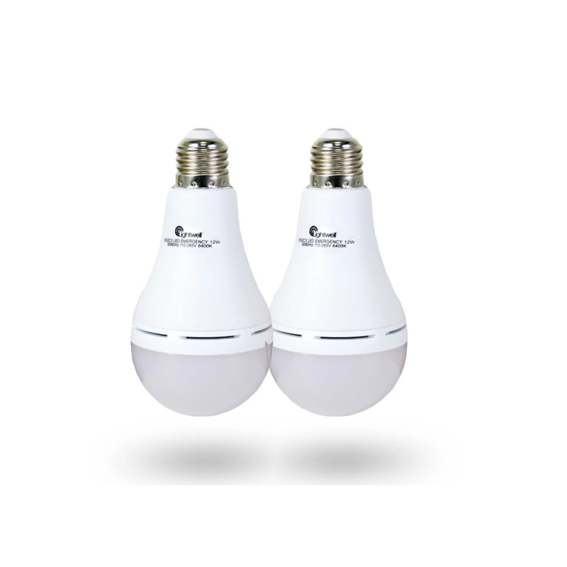 Купити Комплект із двох ламп LED Lightwell BS2C3 12 Вт Е27 з вбудованим акумулятором. Системи безпеки для дому та офісу. Магазин RG-Group. Системи відеонагляду та охоронні сигналізації. Продаж та послуги встановлення
