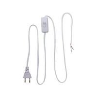 Купити Шнур з вилкою та перемикачем e.wire.switch/plug.white, білий, 2x0.75, 1,5м. Системи безпеки для дому та офісу. Магазин RG-Group. Системи відеонагляду та охоронні сигналізації. Продаж та послуги встановлення