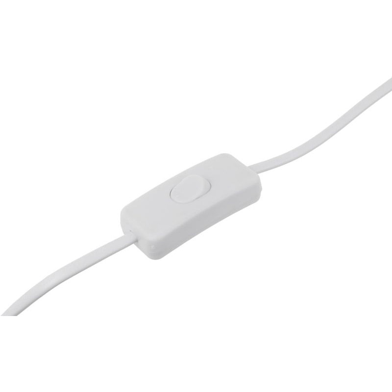 Шнур з вилкою та перемикачем e.wire.switch/plug.white, білий, 2x0.75, 1,5м