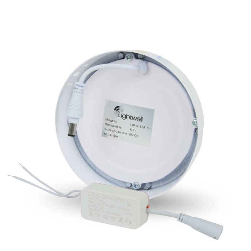 Світильник світлодіодний LIGHTWELL LW-R-SFR-6 6 W круглий накладний