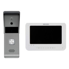 Купити Комплект відеомофона Hikvision DS-KIS203T: відеодомофон 7" і відеопанель. Системи безпеки для дому та офісу. Магазин RG-Group. Системи відеонагляду та охоронні сигналізації. Продаж та послуги встановлення