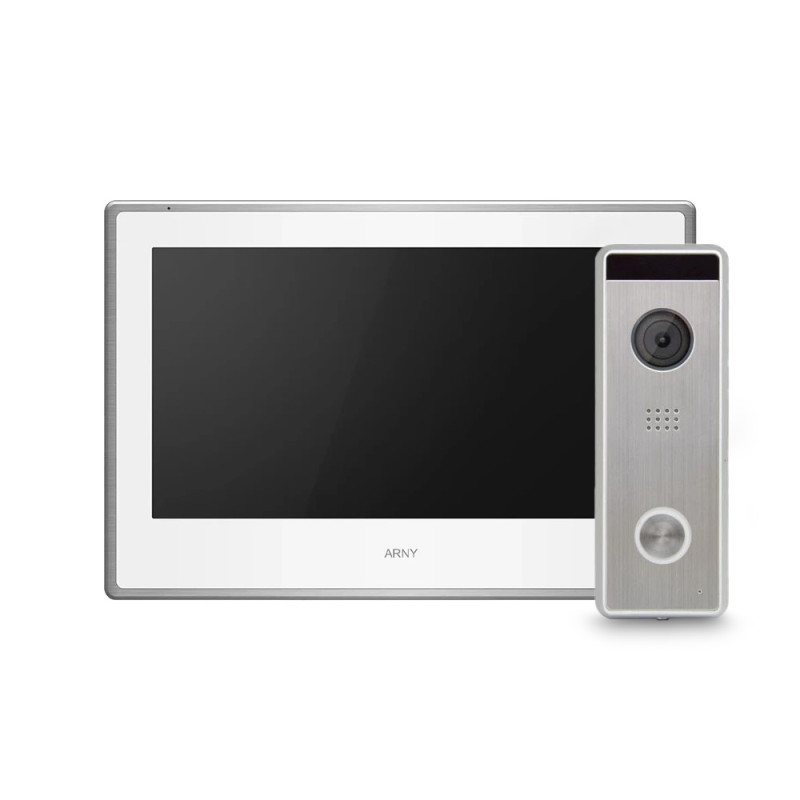 Купити Комплект відеодомофону Arny AVD-750 (2Mpx) white+silver + Tantos Triniti HD. Системи безпеки для дому та офісу. Магазин RG-Group. Системи відеонагляду та охоронні сигналізації. Продаж та послуги встановлення