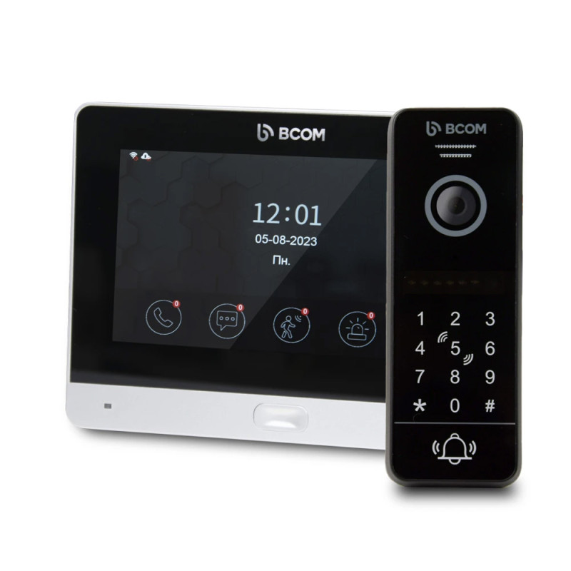 Купити Комплект Wi-Fi відеодомофонa 7" BCOM BD-760FHD/T Silver з підтримкою Tuya Smart + BT-400HD-AC Black. Системи безпеки для дому та офісу. Магазин RG-Group. Системи відеонагляду та охоронні сигналізації. Продаж та послуги встановлення