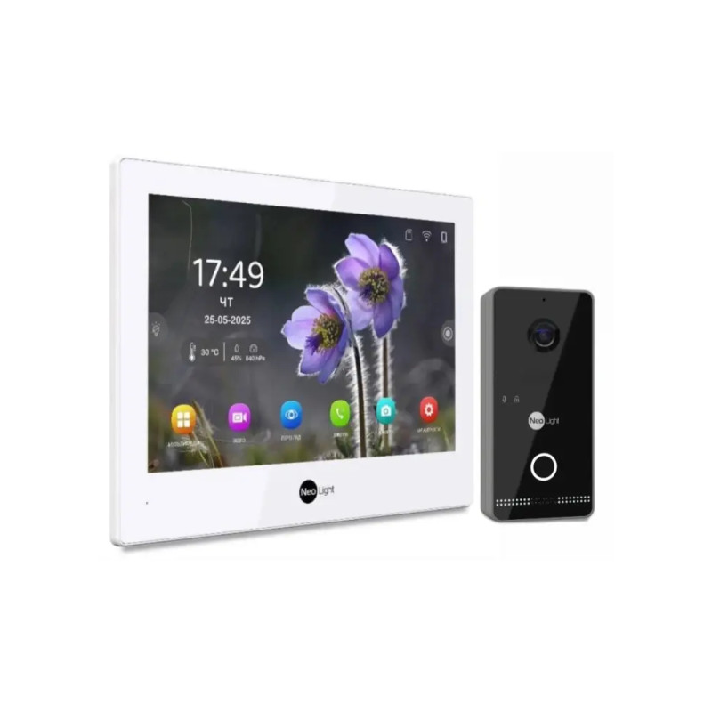 Купити Комплект Neolight ALPHA Hybrid IPWO KIT Black: гібридний відеодомофон 8" з Wi-Fi та 2 Мп IP відеопанель з Wi-Fi. Системи безпеки для дому та офісу. Магазин RG-Group. Системи відеонагляду та охоронні сигналізації. Продаж та послуги встановлення