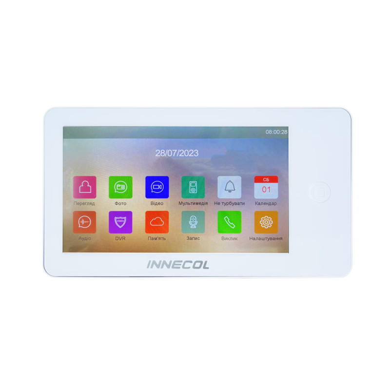 Купити Відеодомофон 7" INNECOL NEO HD (White). Системи безпеки для дому та офісу. Магазин RG-Group. Системи відеонагляду та охоронні сигналізації. Продаж та послуги встановлення