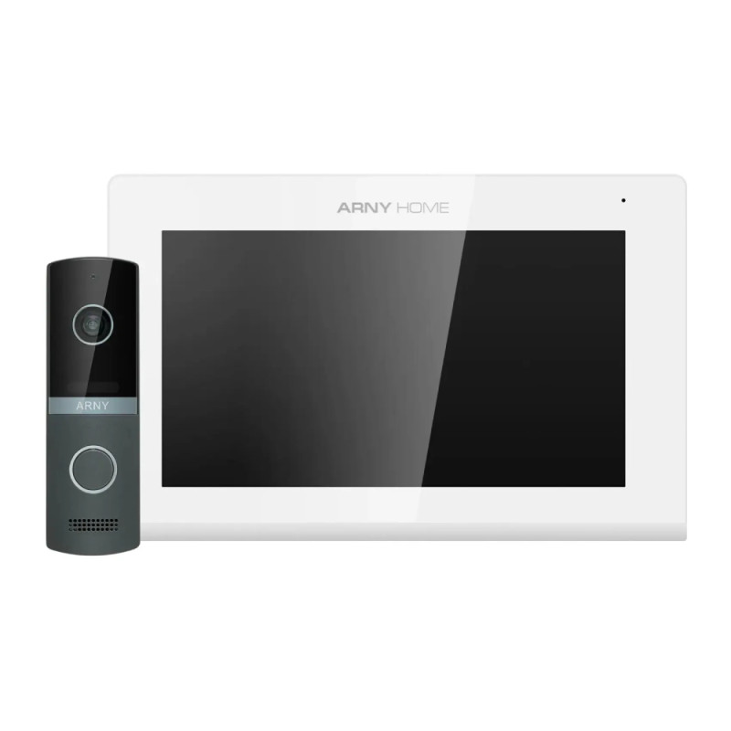 Купити Комплект відеодомофона ARNY AVD-7423A White + AVP-NG230 2Мп Graphite. Системи безпеки для дому та офісу. Магазин RG-Group. Системи відеонагляду та охоронні сигналізації. Продаж та послуги встановлення