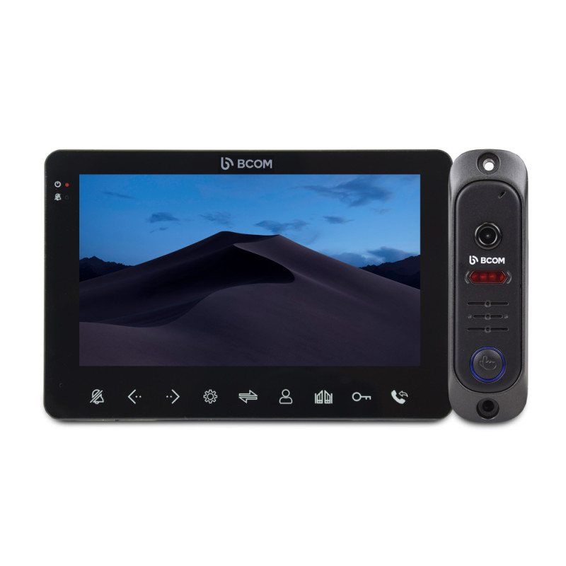 Купити Комплект відеодомофона BCOM BD-780 Black Kit: відеодомофон 7" і відеопанель. Системи безпеки для дому та офісу. Магазин RG-Group. Системи відеонагляду та охоронні сигналізації. Продаж та послуги встановлення