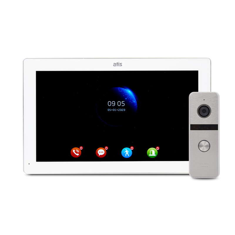 Купити Комплект відеодомофона ATIS AD-1070FHD White + AT-400FHD Silver. Системи безпеки для дому та офісу. Магазин RG-Group. Системи відеонагляду та охоронні сигналізації. Продаж та послуги встановлення
