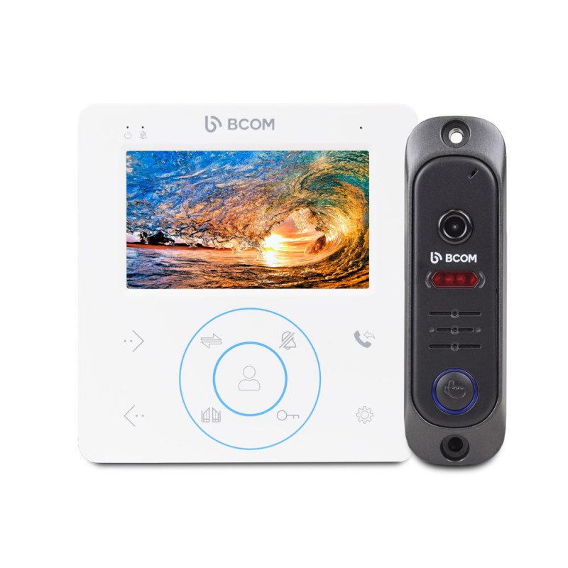 Купити Комплект відеодомофона BCOM BD-480 White Kit: відеодомофон 4" і відеопанель. Системи безпеки для дому та офісу. Магазин RG-Group. Системи відеонагляду та охоронні сигналізації. Продаж та послуги встановлення