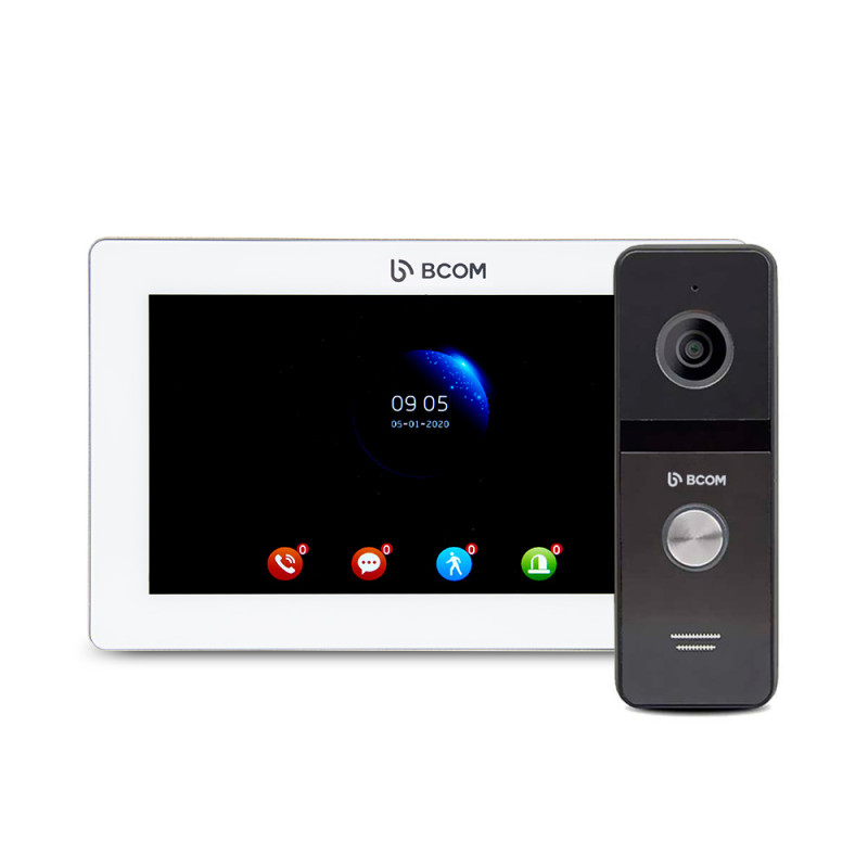 Купити Комплект відеодомофона BCOM BD-770FHD/T White Kit: відеодомофон 7" з детектором руху і підтримкою Tuya Smart і відеопанель. Системи безпеки для дому та офісу. Магазин RG-Group. Системи відеонагляду та охоронні сигналізації. Продаж та послуги встановлення