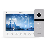 Купити Комплект відеодомофона Neolight NeoKIT FHD Pro Silver: відеодомофон 7" з детектором руху і 2 Мп відеопанель. Системи безпеки для дому та офісу. Магазин RG-Group. Системи відеонагляду та охоронні сигналізації. Продаж та послуги встановлення