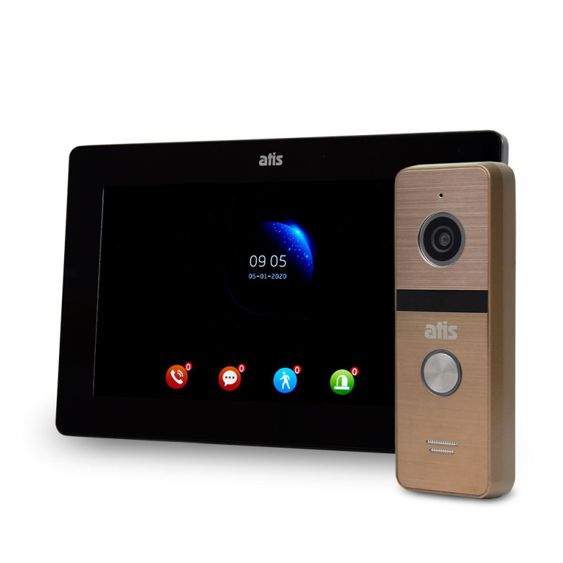 Купити Комплект відеодомофона ATIS AD-770FHD Black + AT-400HD Gold. Системи безпеки для дому та офісу. Магазин RG-Group. Системи відеонагляду та охоронні сигналізації. Продаж та послуги встановлення