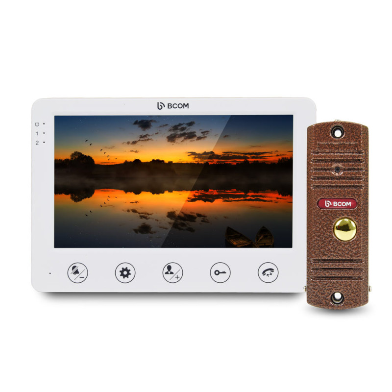 Купити Комплект відеодомофона BCOM BD-710C Kit: відеодомофон 7" white та відеопанель copper. Системи безпеки для дому та офісу. Магазин RG-Group. Системи відеонагляду та охоронні сигналізації. Продаж та послуги встановлення