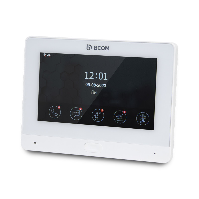 Купити Wi-Fi відеодомофон 7" BCOM BD-760FHD/T White з підтримкою Tuya Smart. Системи безпеки для дому та офісу. Магазин RG-Group. Системи відеонагляду та охоронні сигналізації. Продаж та послуги встановлення