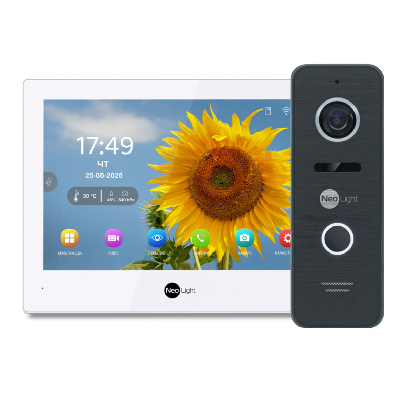 Купити Комплект Neolight ALPHA Hybrid HD KIT Black: гібридний відеодомофон 8" з Wi-Fi та 2 Мп відеопанель. Системи безпеки для дому та офісу. Магазин RG-Group. Системи відеонагляду та охоронні сигналізації. Продаж та послуги встановлення