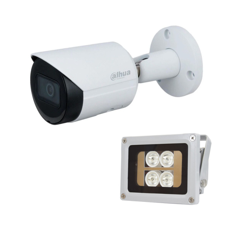Купити Комплект: IP-відеокамера 2 Мп Dahua DH-IPC-HFW2230SP-S-S2 (2.8 мм) + ІЧ-прожектор Lightwell LW4-40IR60-12. Системи безпеки для дому та офісу. Магазин RG-Group. Системи відеонагляду та охоронні сигналізації. Продаж та послуги встановлення