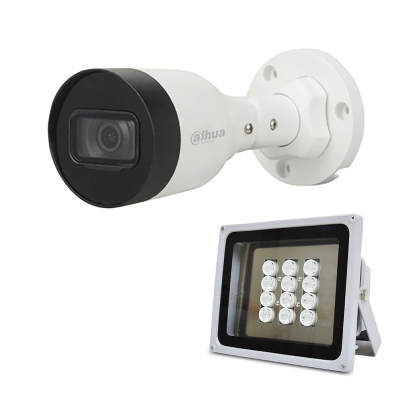 Купити Комплект: IP-відеокамера 4 Мп Dahua DH-IPC-HFW1431S1P-S4 (2.8мм) + ІЧ-прожектор Lightwell LW12-100IR60-220. Системи безпеки для дому та офісу. Магазин RG-Group. Системи відеонагляду та охоронні сигналізації. Продаж та послуги встановлення