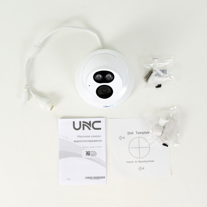 IP відеокамера UNC UNVD-4MIRP-30W/2.8AS CH купольна 4 Мп вулична для відеоспостереження