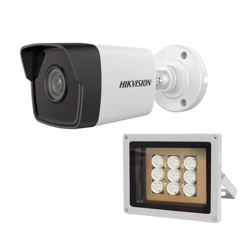 Купити Комплект: IP-відеокамера 2 Мп Hikvision DS-2CD1021-I(F) (2.8mm) + ІЧ-прожектор Lightwell LW9-100IR45-220. Системи безпеки для дому та офісу. Магазин RG-Group. Системи відеонагляду та охоронні сигналізації. Продаж та послуги встановлення