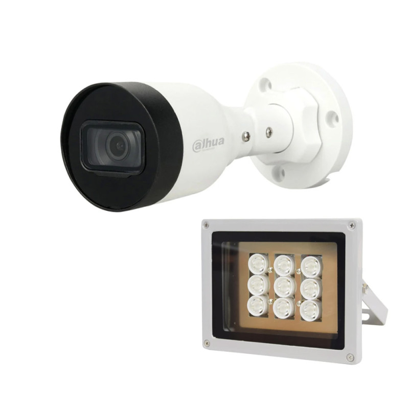 Купити Комплект: IP-відеокамера 2 Мп Dahua DH-IPC-HFW1230S1-S5 2.8mm + ІЧ-прожектор Lightwell LW9-100IR45-220. Системи безпеки для дому та офісу. Магазин RG-Group. Системи відеонагляду та охоронні сигналізації. Продаж та послуги встановлення