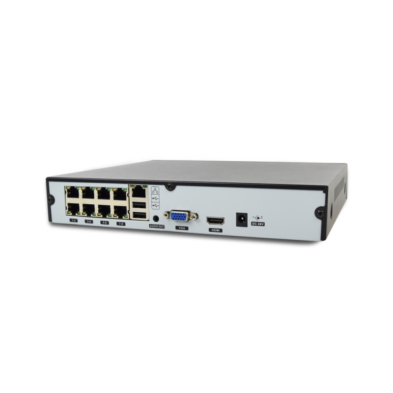 IP-відеореєстратор 8-канальний ZKTeco Z8508NER-8P з AI функціями і 8 PoE-портами для систем відеонаглядуу