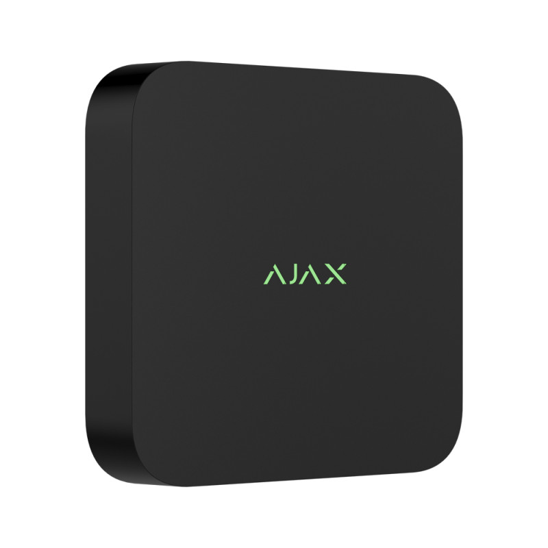 Мережевий відеореєстратор Ajax NVR DC black на 8 каналів з живленням від низьковольтного джерела