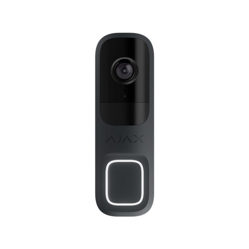 Купити Відеодзвінок Ajax DoorBell graphite з вбудованим штучним інтелектом, ІЧ-сенсором та керуванням у застосунках. Системи безпеки для дому та офісу. Магазин RG-Group. Системи відеонагляду та охоронні сигналізації. Продаж та послуги встановлення