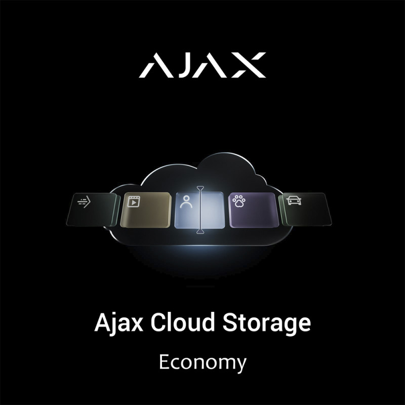 Купити Ajax Cloud Storage Economy (4 камери, 600 хвилин, 7 днів): захищене хмарне сховище для зберігання подій із пристроїв відеоспостереження Ajax. Системи безпеки для дому та офісу. Магазин RG-Group. Системи відеонагляду та охоронні сигналізації. Продаж та послуги встановлення