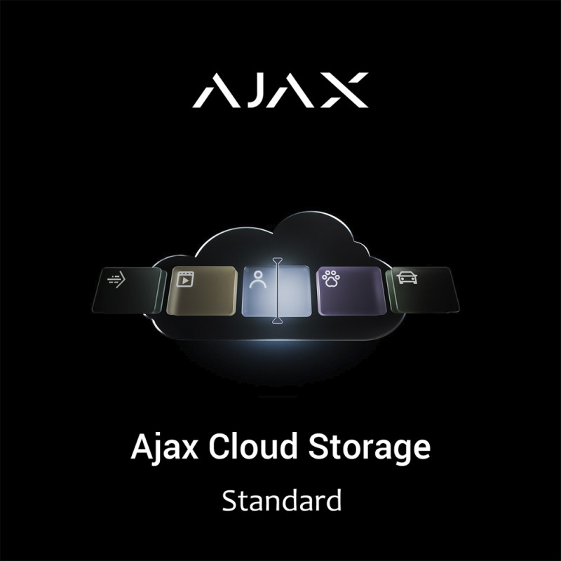 Купити Ajax Cloud Storage Standard (4 камери, 1500 хвилин, 30 днів): захищене хмарне сховище для зберігання подій із пристроїв відеоспостереження Ajax. Системи безпеки для дому та офісу. Магазин RG-Group. Системи відеонагляду та охоронні сигналізації. Продаж та послуги встановлення