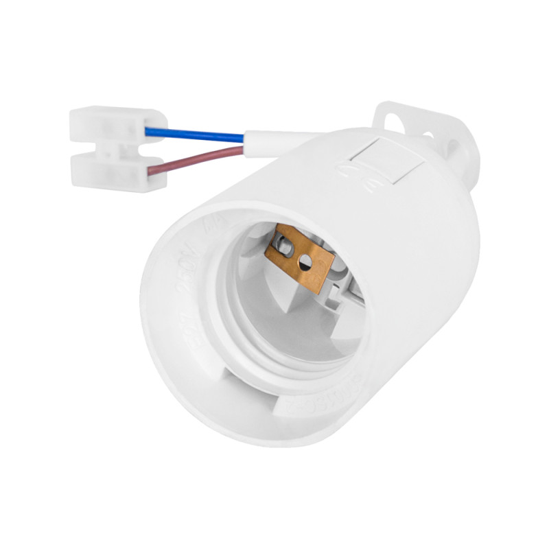 Купити Патрон пластиковий підвісний e.lamp socket pendant.E27.pl.white, Е27, з кабелем 15 см і клемною колодкою, білий. Системи безпеки для дому та офісу. Магазин RG-Group. Системи відеонагляду та охоронні сигналізації. Продаж та послуги встановлення