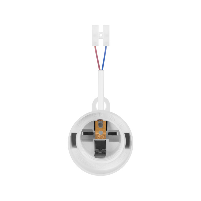 Патрон пластиковий підвісний e.lamp socket pendant.E27.pl.white, Е27, з кабелем 15 см і клемною колодкою, білий