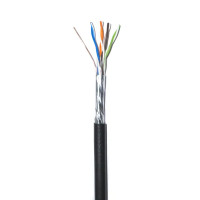 Купити Кабель звита пара GoldMine GM FTP 4*2*0.5-CU PE MP кат.5е (FTP мідь зовнішній з несучим дротом) бухта 305м. Системи безпеки для дому та офісу. Магазин RG-Group. Системи відеонагляду та охоронні сигналізації. Продаж та послуги встановлення