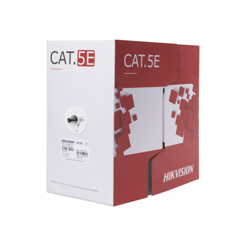 Купити Кабель вита пара UTP CAT 5E Hikvision DS-1LN5EO-UU/E (бухта 305м). Системи безпеки для дому та офісу. Магазин RG-Group. Системи відеонагляду та охоронні сигналізації. Продаж та послуги встановлення